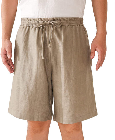𝒩𝒯𝒢 ღ𝓃𝓁𝒾𝓃𝑒 XL / Grey Brown Linen Pocket Short For Men